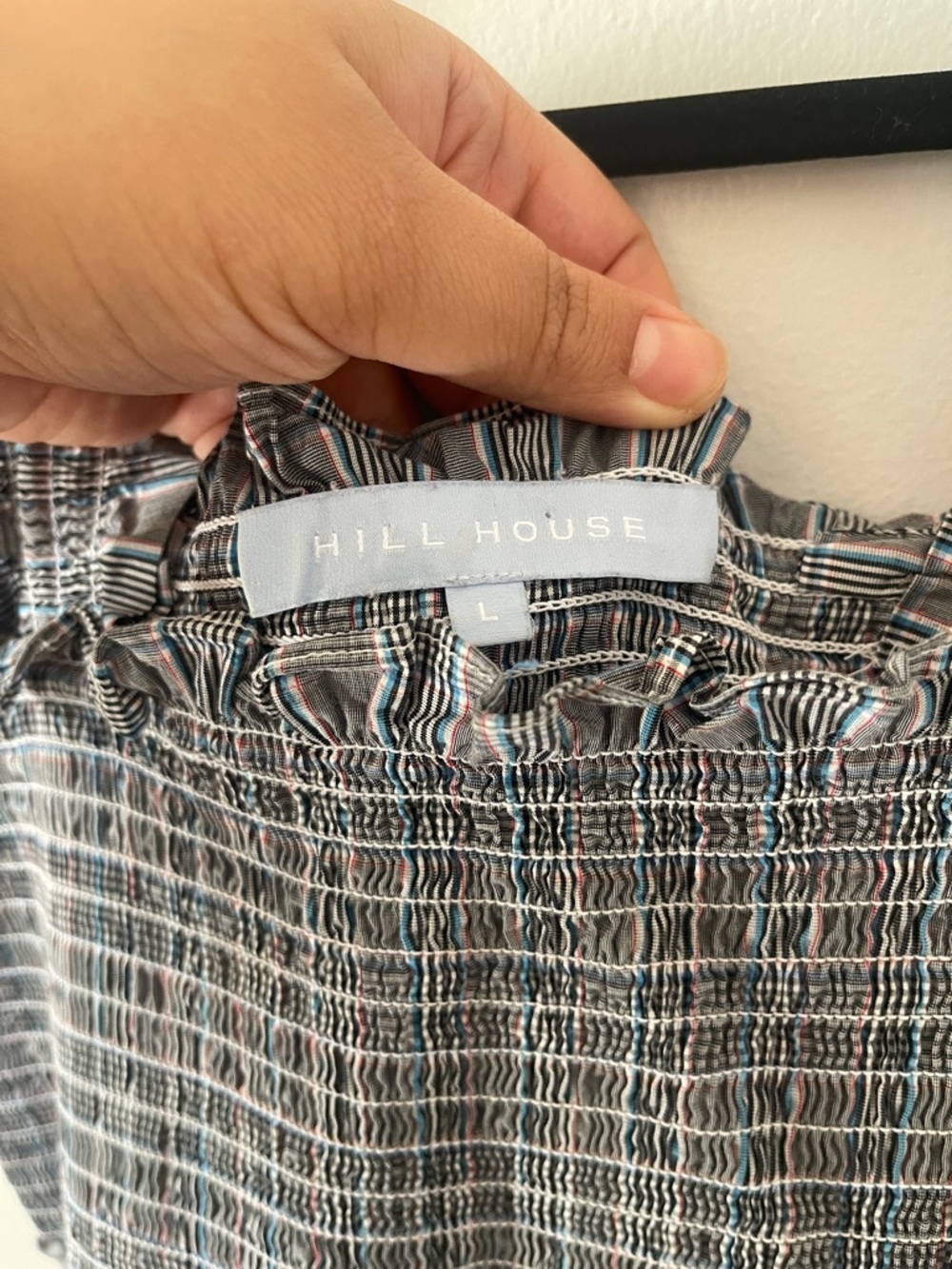 Hill House Blue Plaid Smocked Midi Dress with Flutter Straps - Picture 9 of 11